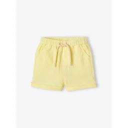 Short en gaze de coton bébé jaune fluo