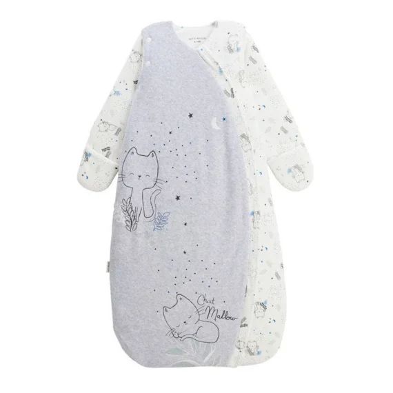 Gigoteuse D&rsquo;hiver En Velours Avec Manches Amovibles Chatmallow Gris