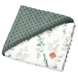Couverture Réversible En Minky Eucalyptus 100×150 Cm Vert Vert