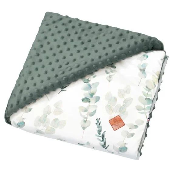 Couverture Réversible En Minky Eucalyptus 100×150 Cm Vert Vert