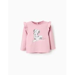 T-shirt À Manches Longues En Coton Minnie Rose Clair