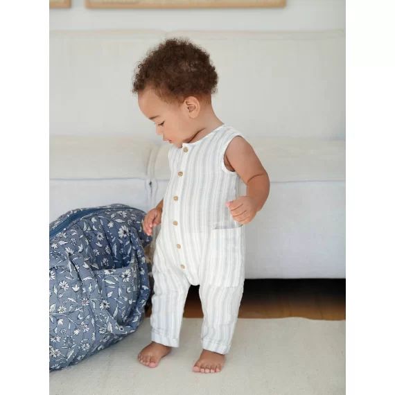 Combinaison en gaze de coton naissance écru