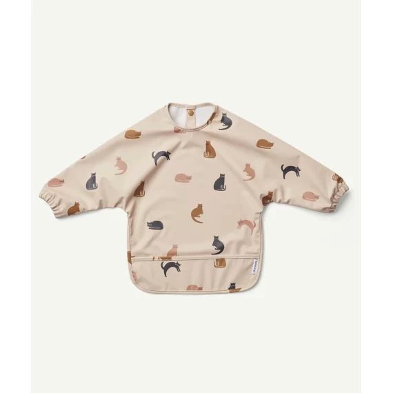 Bavoir tablier beige imperméable motifs chat bébé –  – Soldes