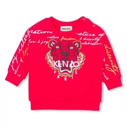 Sweat-shirt en coton molleton Fille Rose