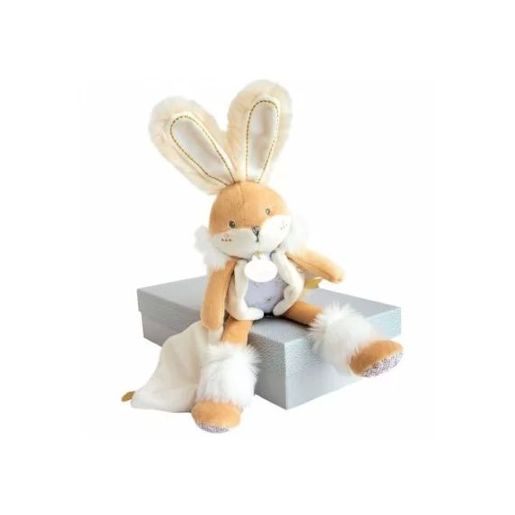 Coffret peluche avec Coffret doudou blanche Lapin de sucre (31 cm)