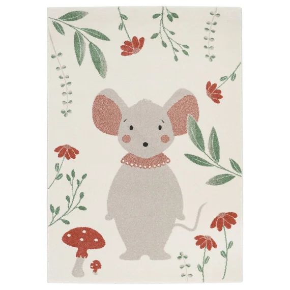 Tapis Enfant Petite Souris Poly Multicolore
