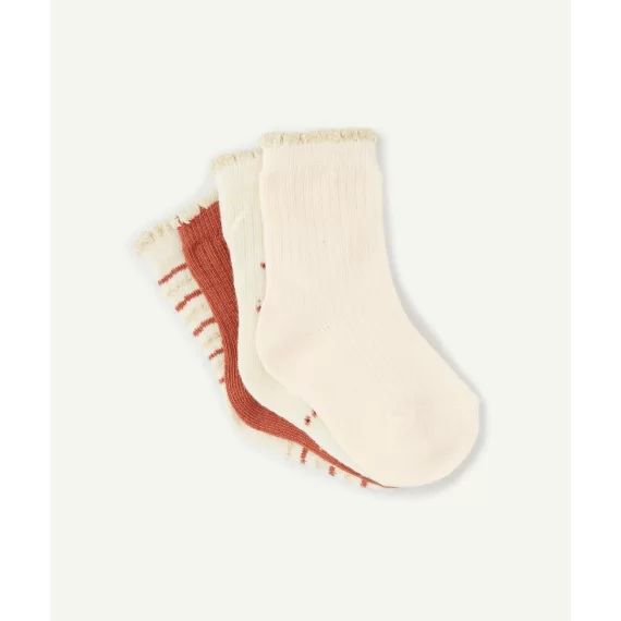 Le lot de 4 chaussettes écrues et terracota pailletées