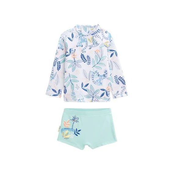 Maillot De Bain Bébé 2 Pièces T-shirt De Protection Uv & Boxer Gamboa Bleu