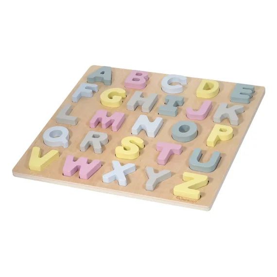 Puzzle Alphabet Caspar En Bois Rose Pâle