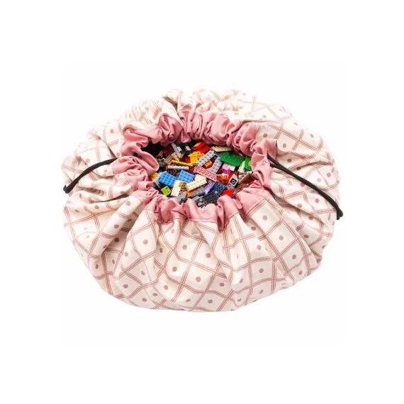 Sac à jouets 2 en 1 Printed Colors Geo corail
