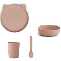 Coffret repas biodégradable Paul chat rose (4 pièces)
