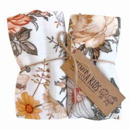 Lot De 2 Langes En Viscose De Bambou Néo Vintage Blanc Imprimé Floral