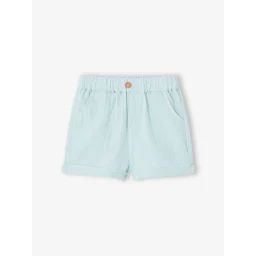 Short en gaze de coton bébé bleu