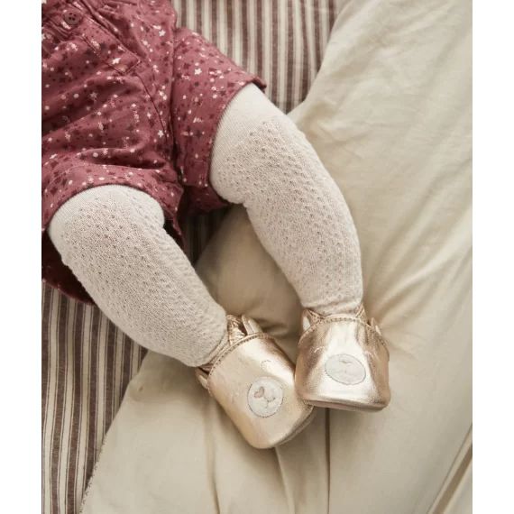 Les collants bébé fille en tricot écru