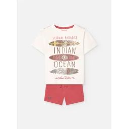 Ensemble T-shirt Et Bermuda En Coton Blanc