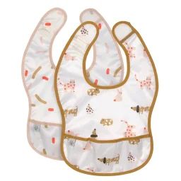Lot De 2 Bavoirs À Poche Little Mateys Orange Epicée Multicolore