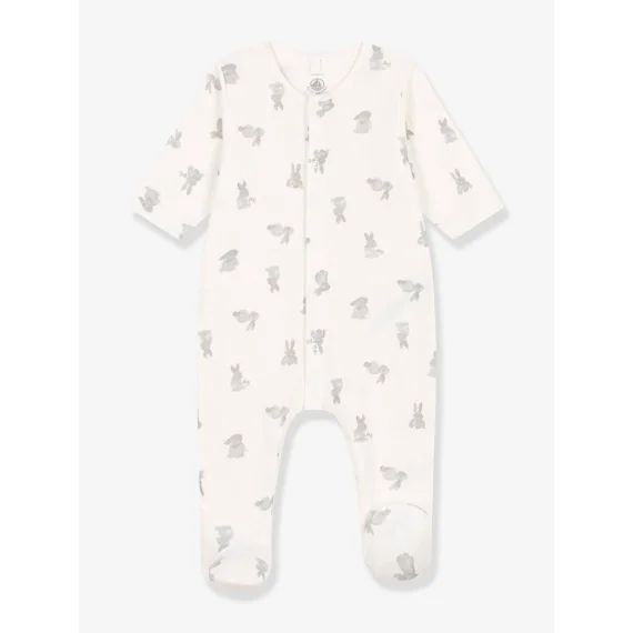 Dors-bien bébé lapins en tubique PETIT BATEAU blanc