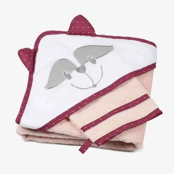 Set de bain – Marque – 70×70 cm – Rose – Coton – Pour bébé rose