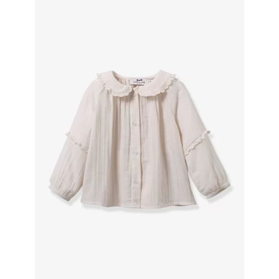 Blouse en gaze de coton bébé – coton bio CYRILLUS écru