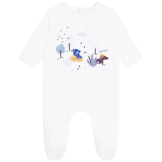 Pyjama en velours Garçon Blanc