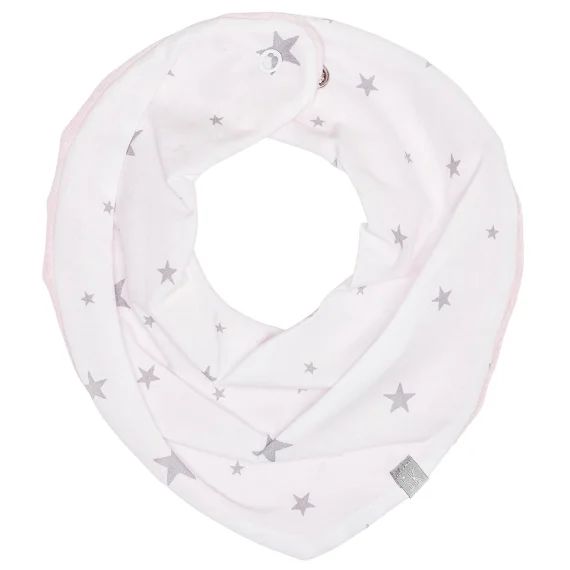Bavoir Bandana Cache-cou Réversible Stella Blanc / Rose