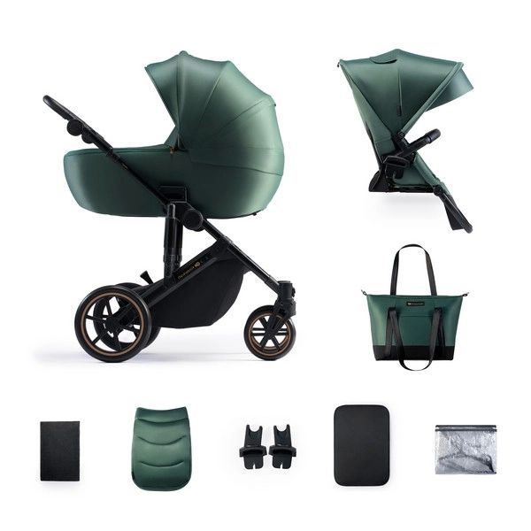 Poussette Kinderkraft Prime 2 + Nacelle – Dark Green