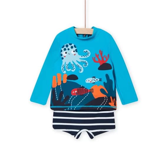 T-shirt Et Boxer De Bain Bleu Bébé Garçon