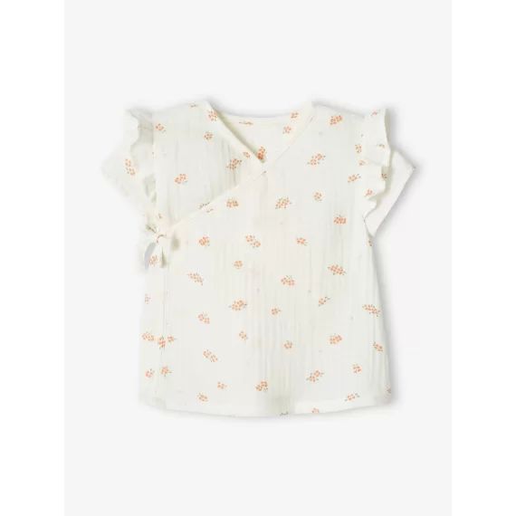 Brassière naissance en gaze de coton bébé écru