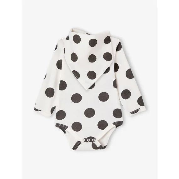 Coffret body et bavoir à pois écru