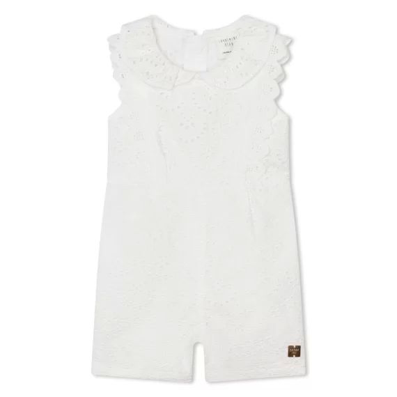 Combinaison courte en coton Fille Blanc
