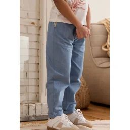 Pantalon Enfant En Chambray Ciao Milano Bleu