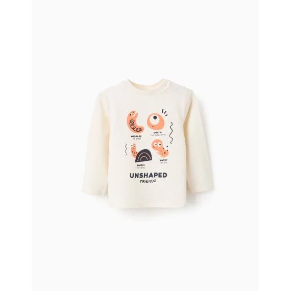 T-shirt À Manches Longues En Coton &lsquo;ant&rsquo; Blanc