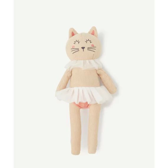 Doudou chat danseur en rembourrage recyclé avec tulle –  – Soldes