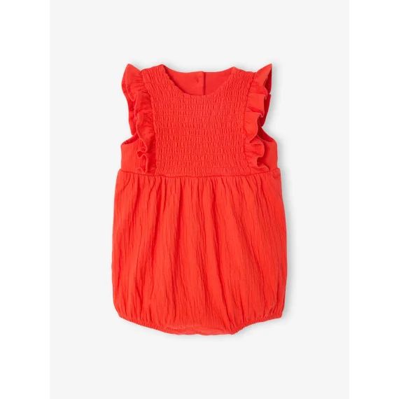Combinaison courte sans manches bébé rouge