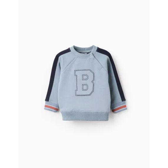 Sweat &lsquo;b&rsquo; En Coton Raglan Bleu Clair