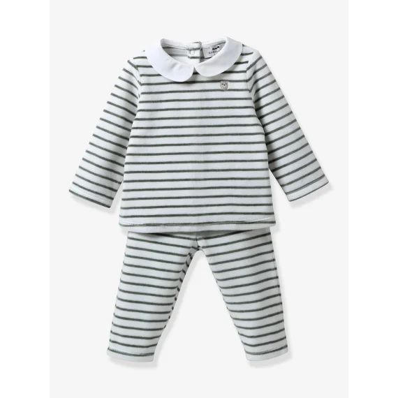 Chemise de nuit Fille imprimé roses CYRILLUS écru