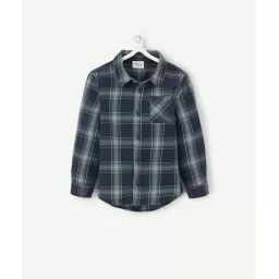 Chemise en coton bébé garçon verte à carreaux –  – Soldes