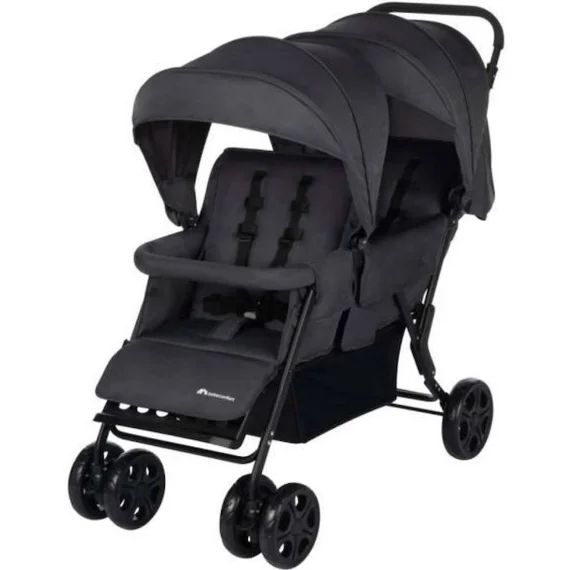 BEBECONFORT Poussette double Teamy, pour enfants d&rsquo;âges rapprochés, 4 roues, Mineral Graphite gris