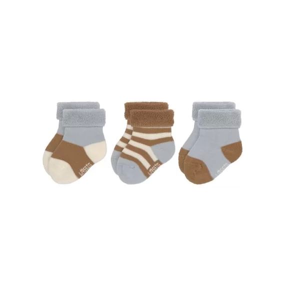 Lot de 3 paires de chaussettes bleu clair/caramel (0-4 mois)