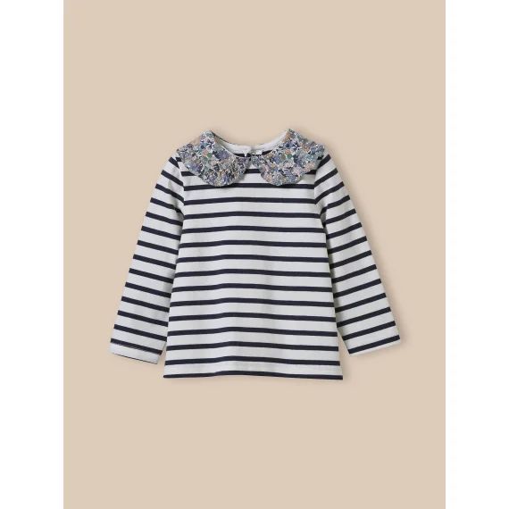 T-shirt Col En Tissu Liberty En Coton Biologique Lib Annie & May