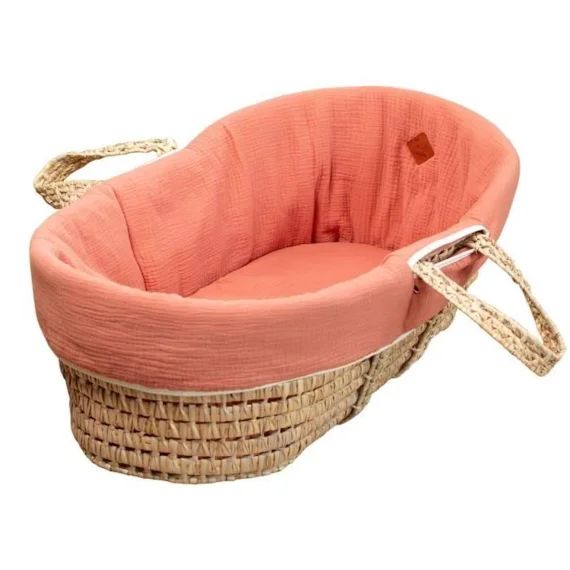 Habillage De Couffin En Gaze De Coton Jeanne Terracotta Rouge