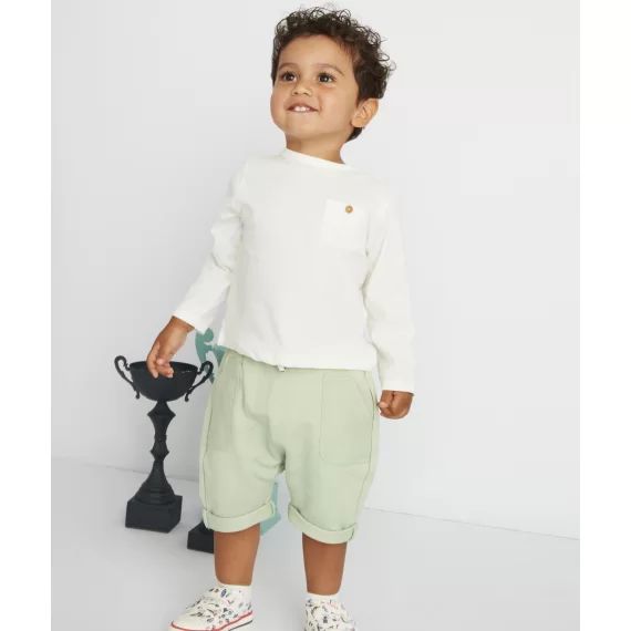 Bermuda sarouel vert bébé garçon