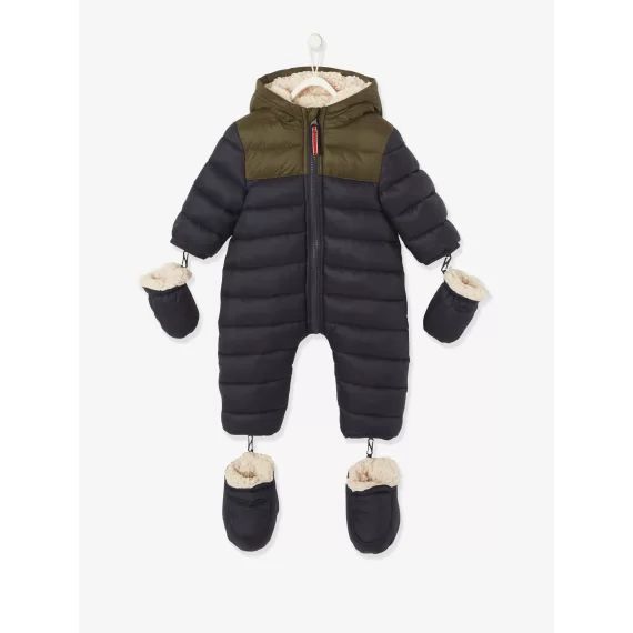 Combi-pilote bébé doublée et matelassée encre