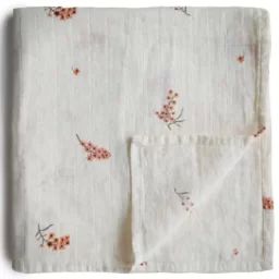 Maxi lange en coton bio Flowers (120 x 120 cm)