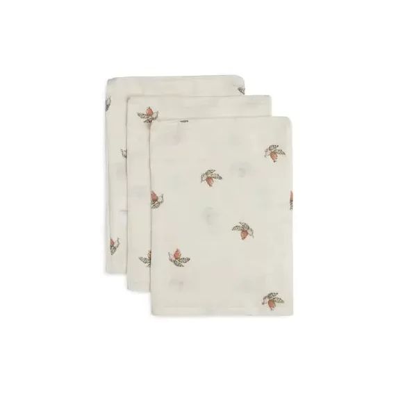 Gants de toilette (x3) gaze de Coton 15x20cm Rosehip –