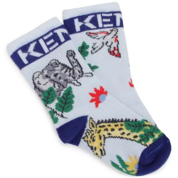 Chaussettes imprimées jungle Garçon Bleu