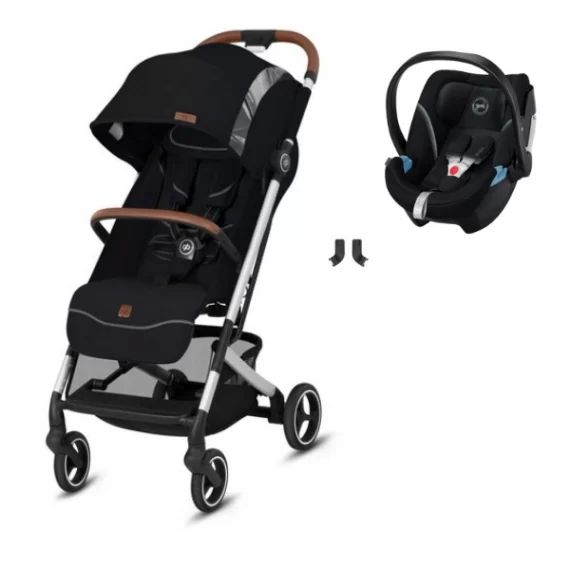 Poussette gb Qbit+ All City Fashion Edition – Velvet Black + Coque Auto Cybex Aton 5 – Deep Black