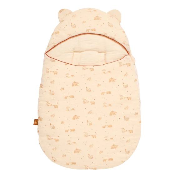 Nid D&rsquo;ange Ourson En Sherpa 5 Attaches Beige