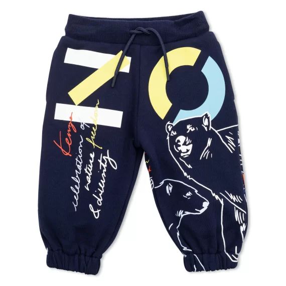 Pantalon de jogging en coton Garçon Bleu