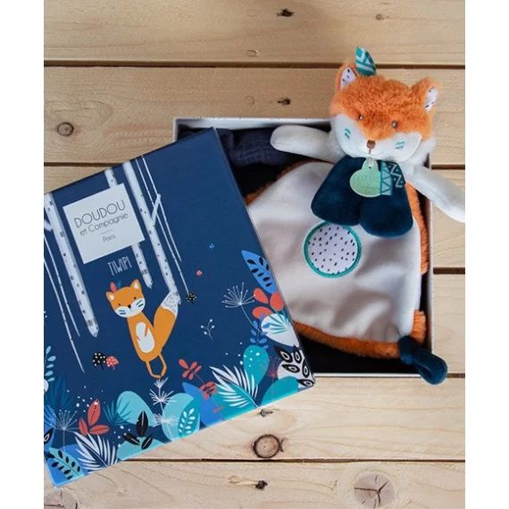 Doudou plat renard Tiwpi 23 cm
